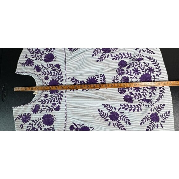 Layerz‎ Clothing short sleeve striped boho top Womens Small Gray White Purple - Picture 5 of 8